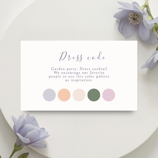  Pastel Script Wedding Attire Begleitkarte (Von Creator hochgeladen)