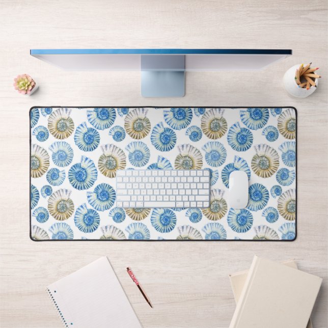 Pastel Seashell Muster 2 Schreibtischunterlage (Büro 1)