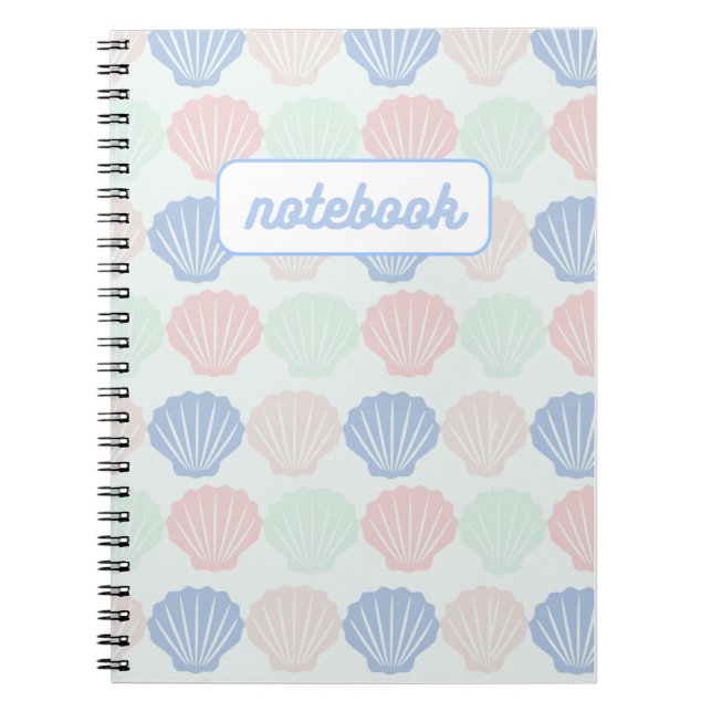 Pastel Seashell-Muster-Notebook Notizblock (Vorderseite)