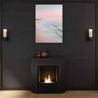 Pastel Serenity Ocean Waves Leinwanddruck