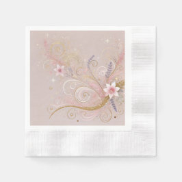 Pastel Shade Floral Motif Design Serviette