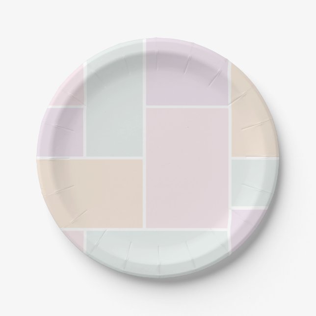 Pastel Shade minimalistische Lackmusterhalle Pappteller (Vorderseite)