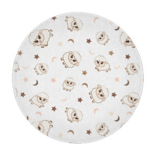 Pastel Sheep Pattern Schneidebrett