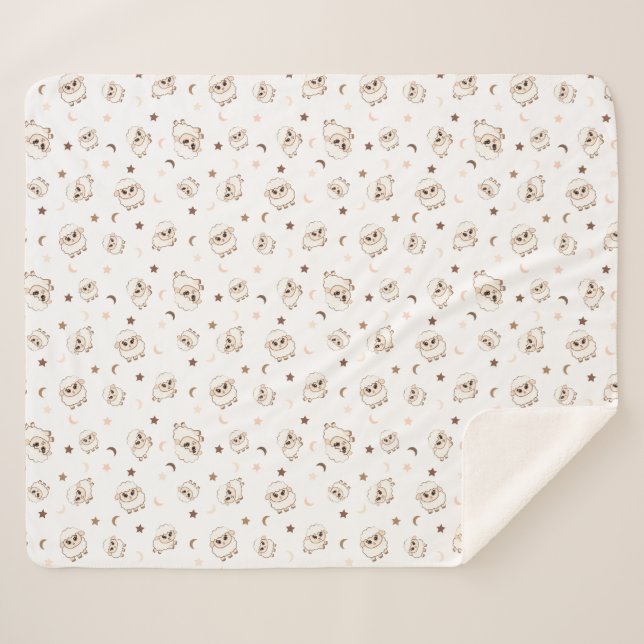 Pastel Sheep Pattern Sherpadecke (Vorderseite (Horizontal))