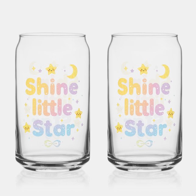 Pastel "Shine Little Star" Celestial Dosenglas (Vorderseite)