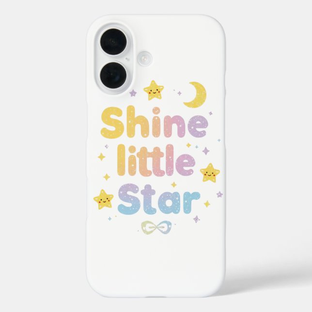 Pastel "Shine Little Star" Celestial iPhone 16 Hülle (Rückseite)