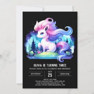 Pastel Simple Horse Geburtstag Einladung