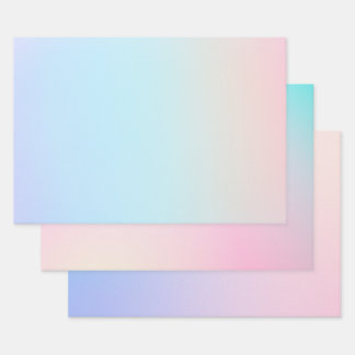 Pastel Simple Wrapping Paper Flat Sheet Set of 3 Geschenkpapier Set