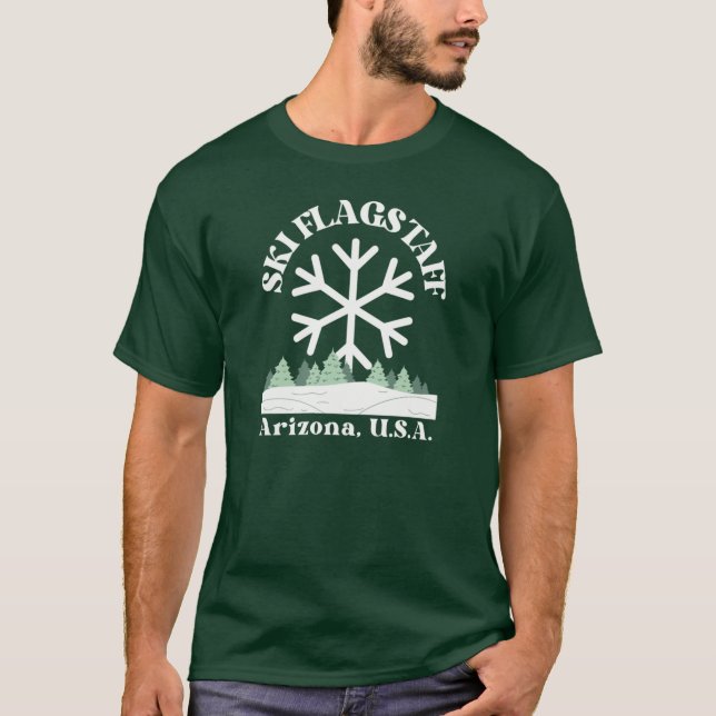 Pastel Ski Flagstaff Arizona White Text Ski Skiing T-Shirt (Vorderseite)