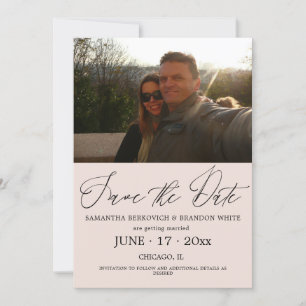 Pastel Skin Photo Enregistrer la date Invitation