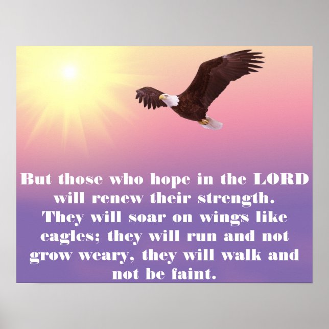 Pastel Sky, Adler, Hope Strength Bible Verse Poster (Vorne)