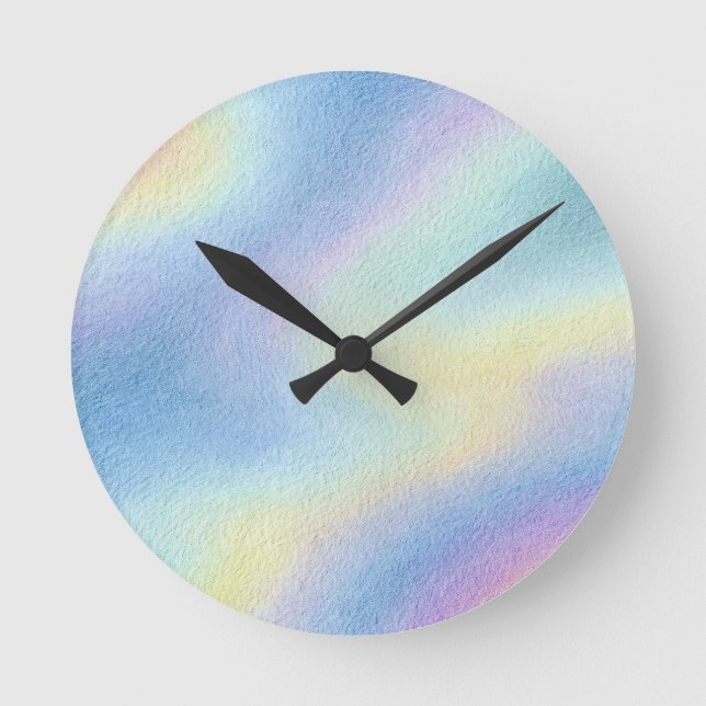 Pastel Sky Drift Runde Wanduhr (Vorderseite)
