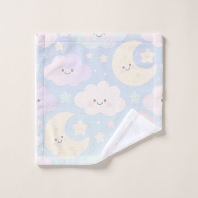 Pastel Sky Kawaii Towel  Badhandtuch Set (Waschlappen)