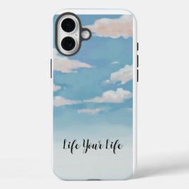 Pastel Sky Phone Case - Zitat "Live Your Life"