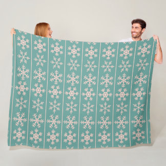 Pastel Snowflake Pattern Fleecedecke