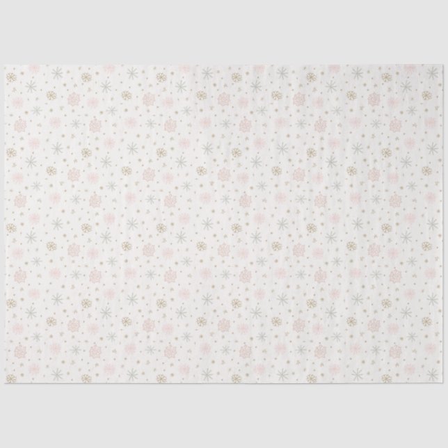 Pastel Snowflakes Off White Christmas Seidenpapier (Vorderseite)