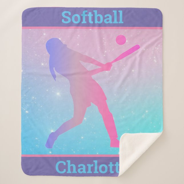 Pastel Softball Sherpa Blanket Sherpadecke (Vorderseite)