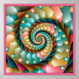 Pastel Spiral Fraktal Design Poster