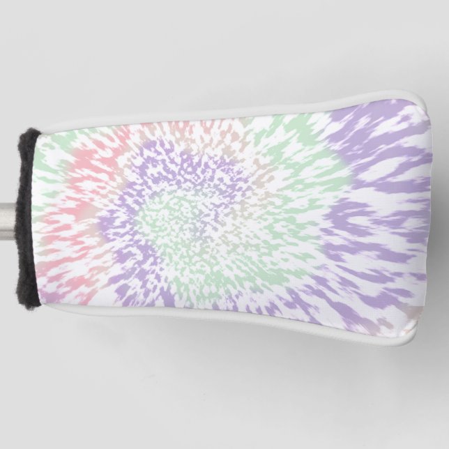 Pastel Spiral Shibori Gefärbte Krawatte Hippie Ret Golf Headcover (Vorderseite)