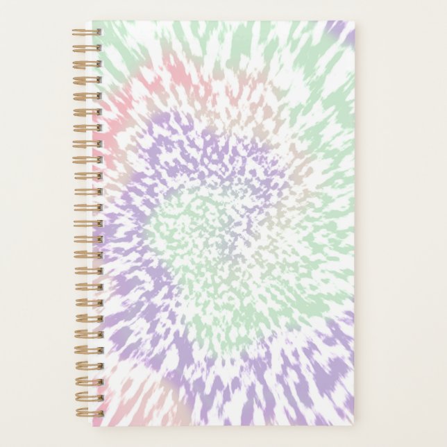Pastel Spiral Shibori Gefärbte Krawatte Hippie Ret Planer (Vorderseite)