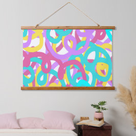 Pastel Spirals Abstrakt Wandteppich Mit Holzrahmen