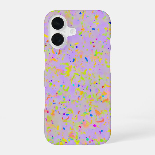 Pastel Splash Art iPhone 16 Hülle (Rückseite)