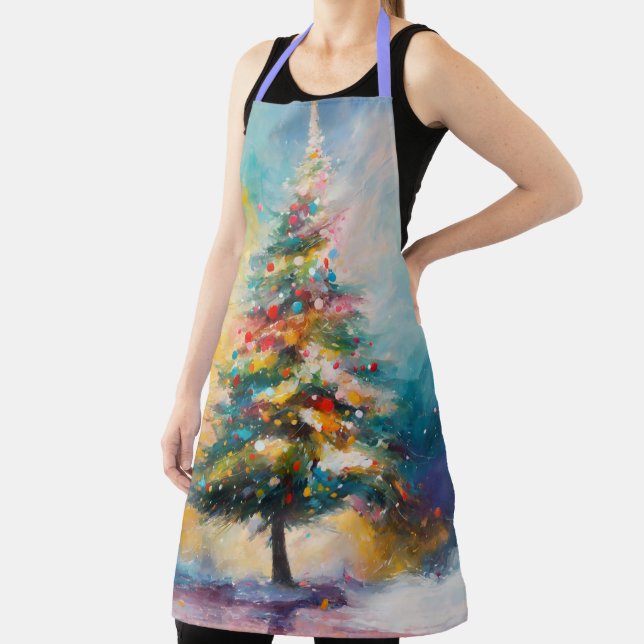 Pastel Splashes am Abstrakten Weihnachtsbaum Schürze (InSitu)
