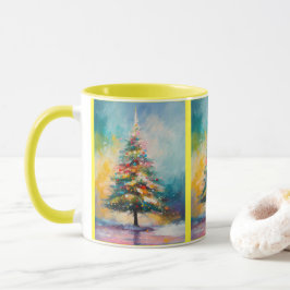 Pastel Splattered Abstrakten Weihnachtsbaum Tasse
