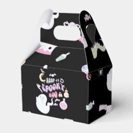 Pastel Spooky Ghost & Gang Black Halloween Geschenkschachtel