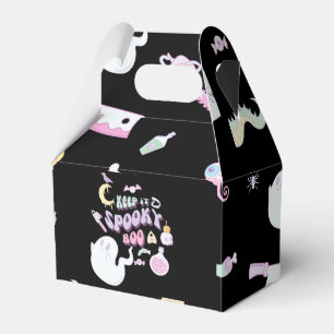 Pastel Spooky Ghost & Gang Black Halloween Geschenkschachtel