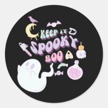 Pastel Spooky Ghost & Gang Black Halloween