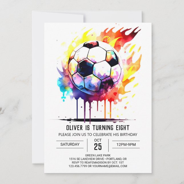 Pastel Sports Printable Kindergeburtstag Einladung (Vorderseite)