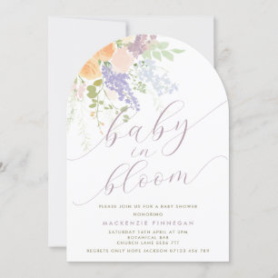 Pastel Spring Floral Arch Baby in Blütendusche Einladung