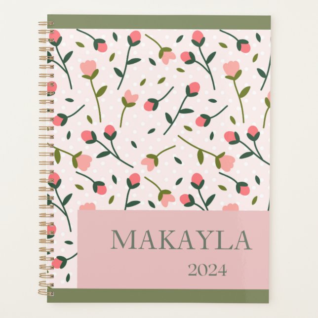 Pastel Spring Floral Planificateur personnalisé (Devant)