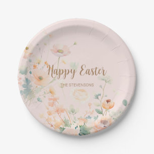 Pastel Spring Flowers Happy Oaster Pappteller