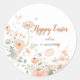 Pastel Spring Flowers Happy Oaster Runder Aufkleber