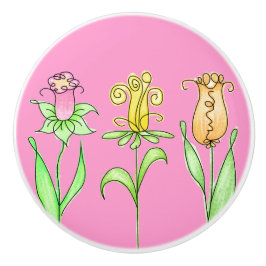 Pastel Spring Flowers Keramikknauf