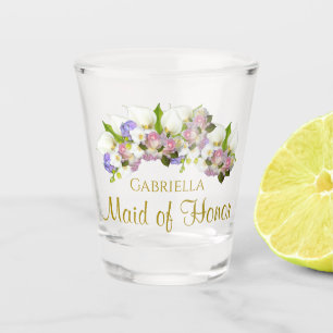 Pastel Spring Flowers Trauzeugin Gastgeschenk Hoch Schnapsglas