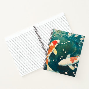Pastel Spring Koi Blossom Notizbuch