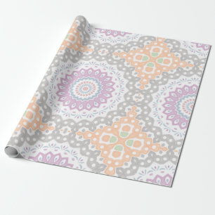 Pastel Spring Mandala Muster in Soft Symmetrie Geschenkpapier