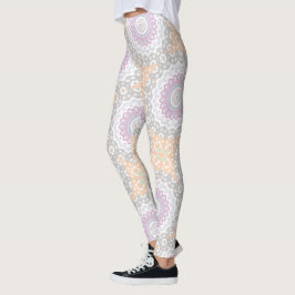 Pastel Spring Mandala Muster in Soft Symmetrie Leggings