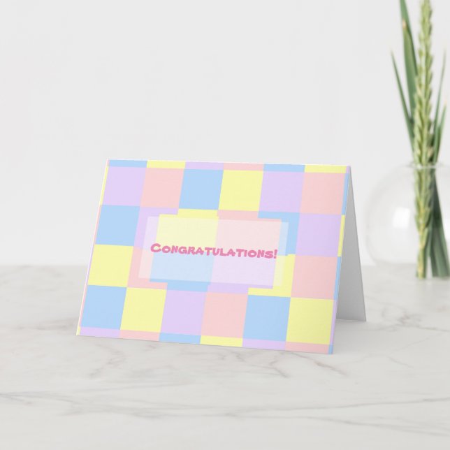 Pastel Spring Schachbretts Karte (Vorderseite)