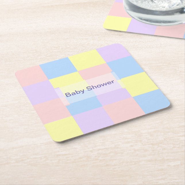 Pastel Spring Schachbretts Rechteckiger Pappuntersetzer (angewinkelt)
