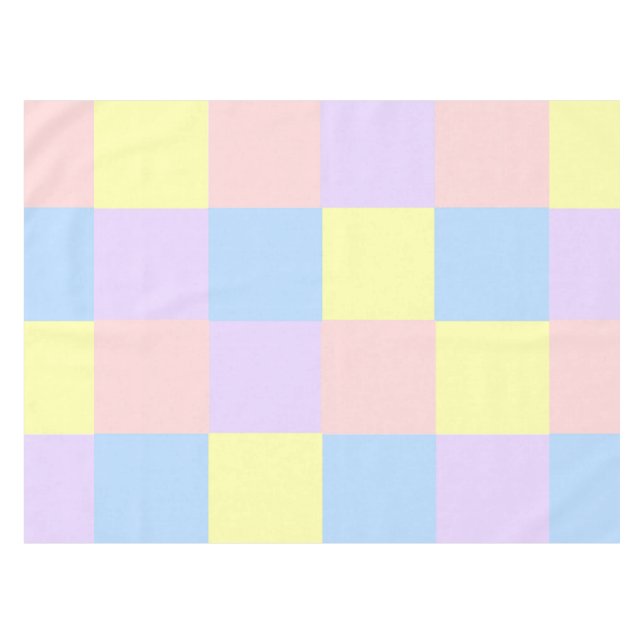 Pastel Spring Schachbretts Tischdecke (Vorderseite (Horizontal))