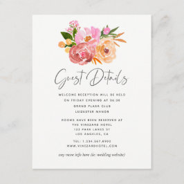 Pastel Spring Wedding Floral Wedding Guest Details Begleitkarte