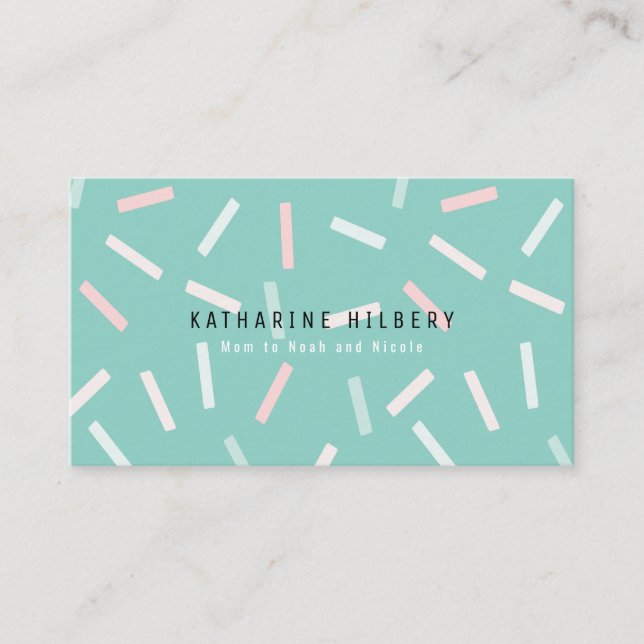 Pastel Sprinkings Mint Green maman Carte de visite (Devant)