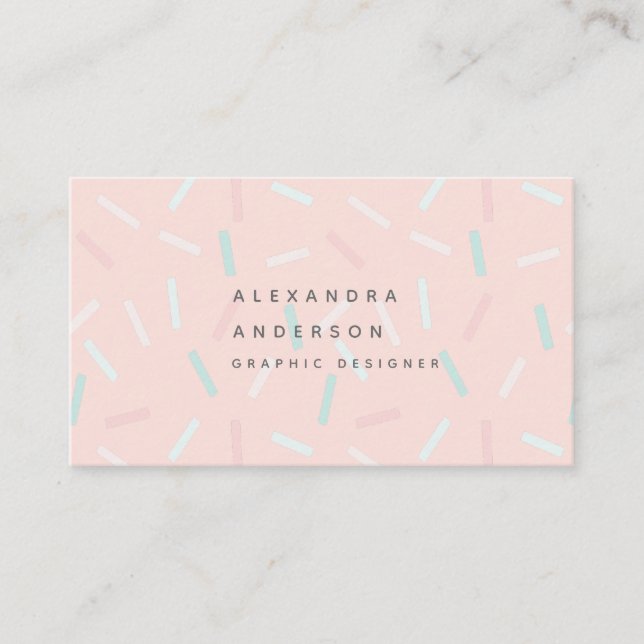 Pastel Sprinkles Light Pink Business Card Visitenkarte (Vorderseite)