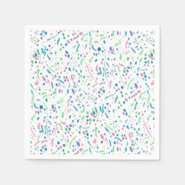 Pastel Spritzer Confetti Print Serviette