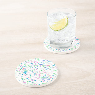Pastel Spritzer Confetti Print Untersetzer