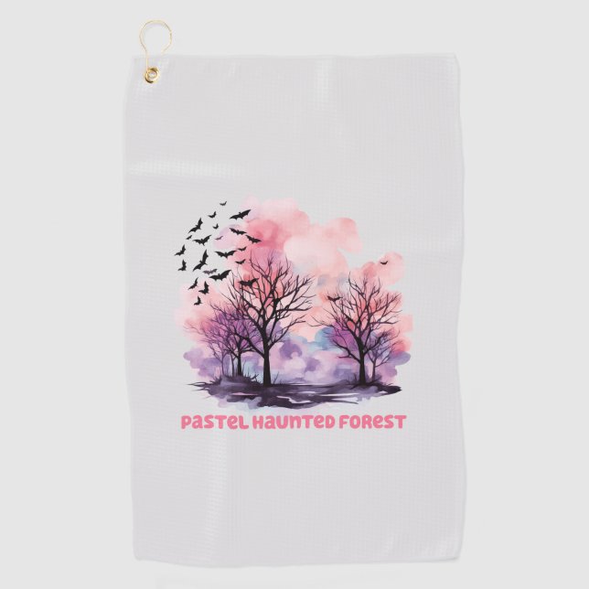 Pastel Spuk Forest Golfhandtuch (Vorderseite)
